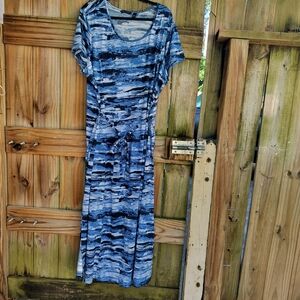 Blue Patterned Women's Dress